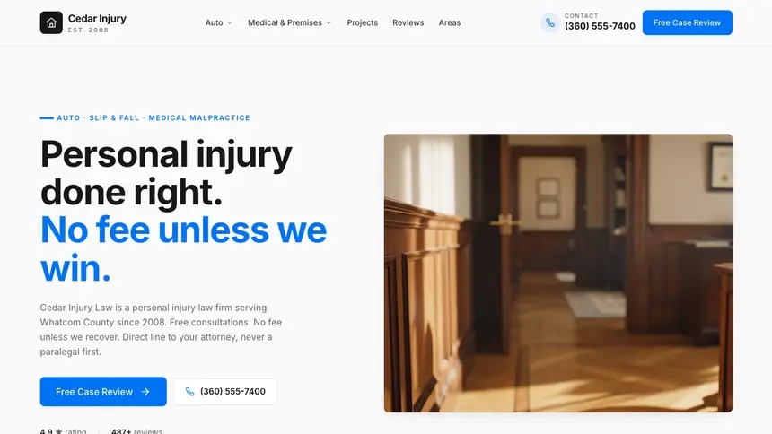 Personal Injury Monochrome Modern demo website thumbnail