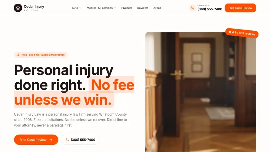 Personal Injury Connected Workflow demo website thumbnail
