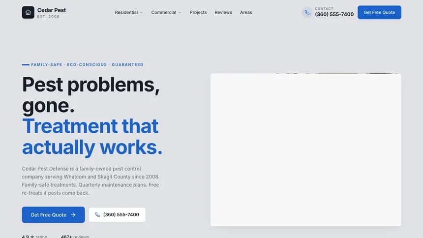 Pest Control Structured Grid demo website thumbnail