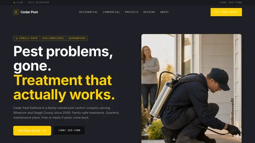 Pest Control Bold Contrast demo website thumbnail
