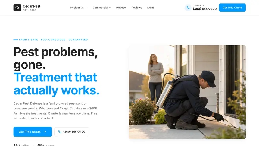 Pest Control Clean Scheduler demo website thumbnail