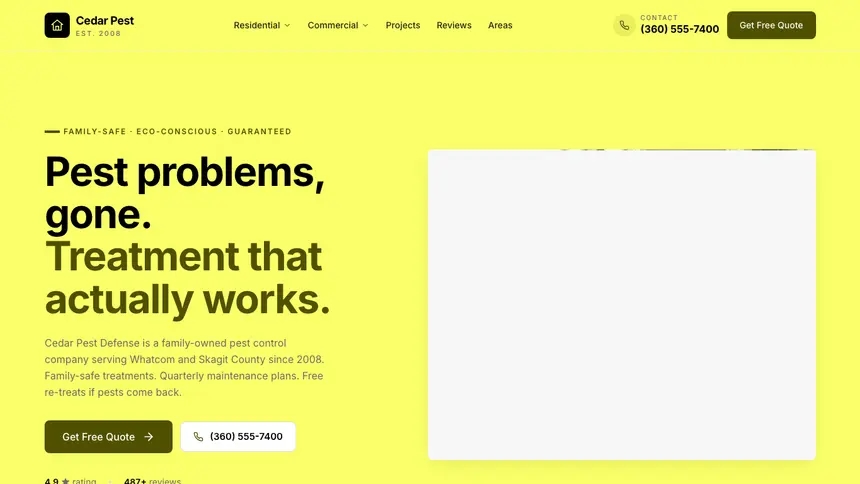 Pest Control Data Clarity demo website thumbnail