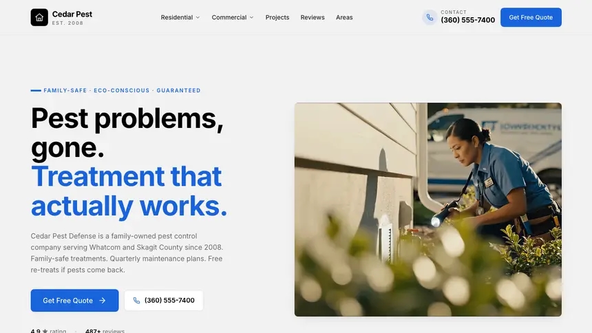 Pest Control Calm Professional demo website thumbnail