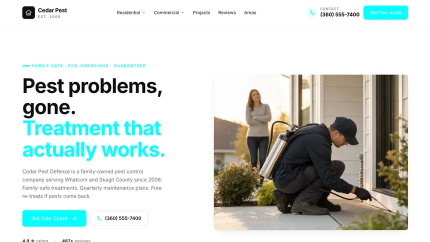 Pest Control Modular Clean demo website thumbnail