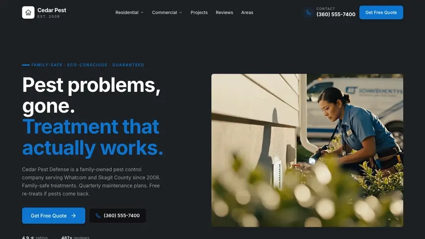 Pest Control Friendly App demo website thumbnail