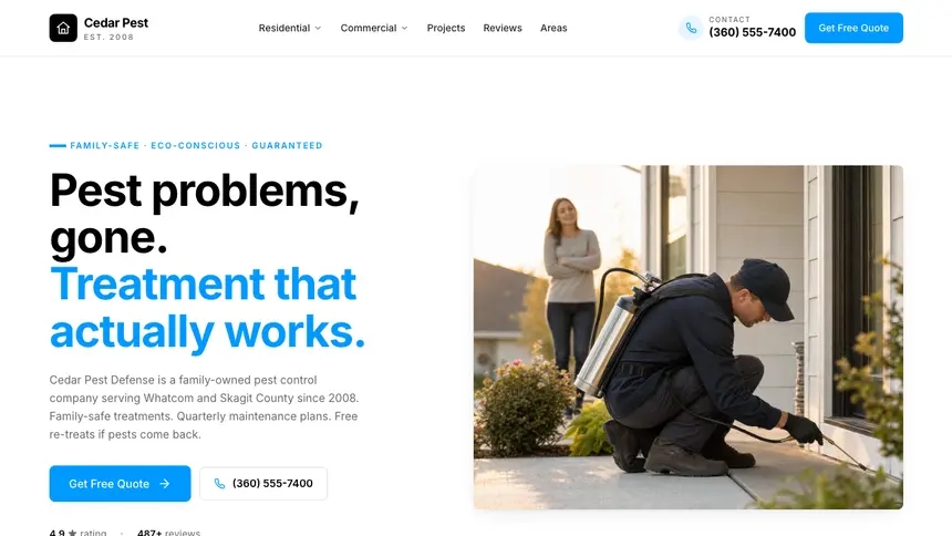 Pest Control Motion Forward demo website thumbnail