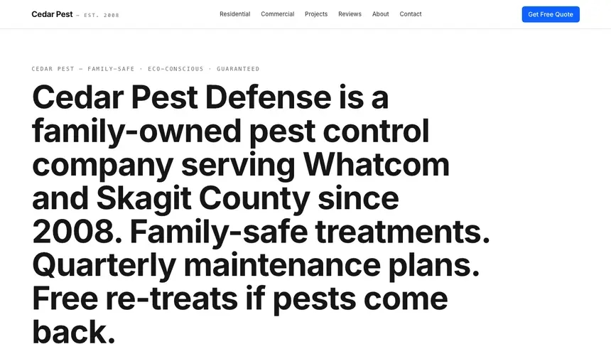 Pest Control Enterprise Classic demo website thumbnail