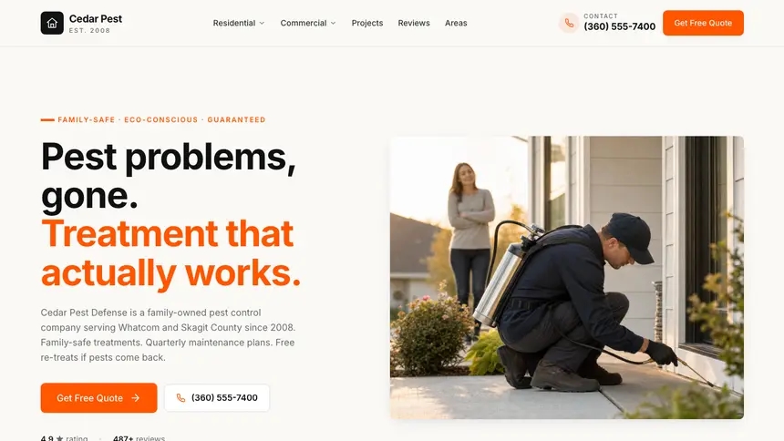 Pest Control Approachable Support demo website thumbnail