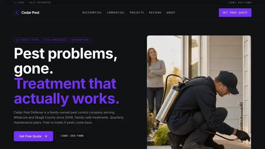 Pest Control Deep Contrast demo website thumbnail