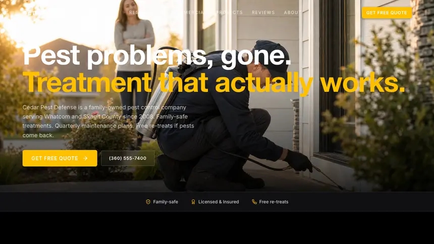 Pest Control High Impact demo website thumbnail