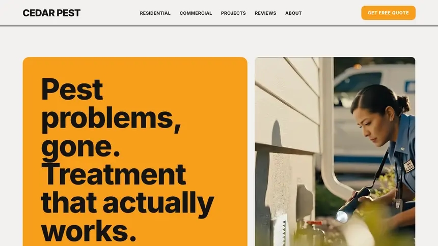Pest Control Confident Brand demo website thumbnail