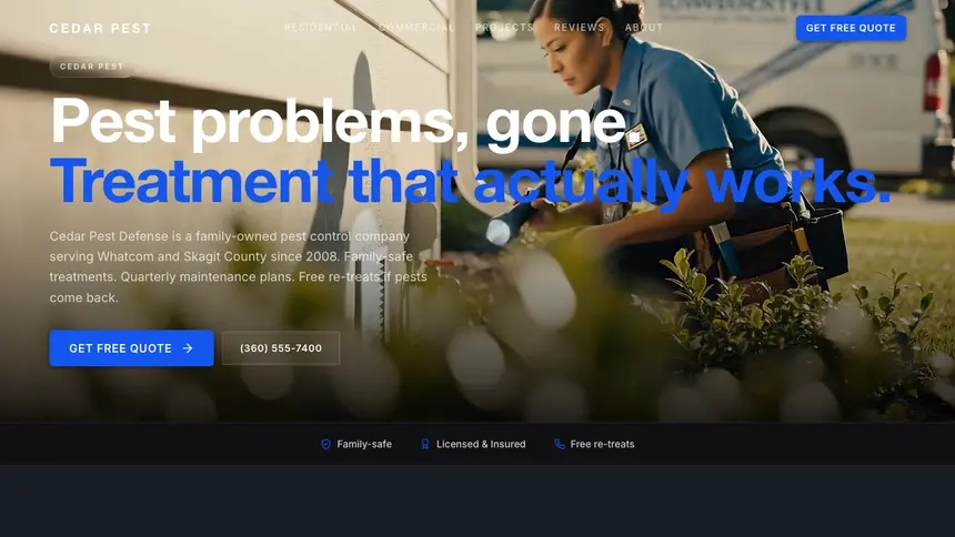 Pest Control Compact Modern demo website thumbnail