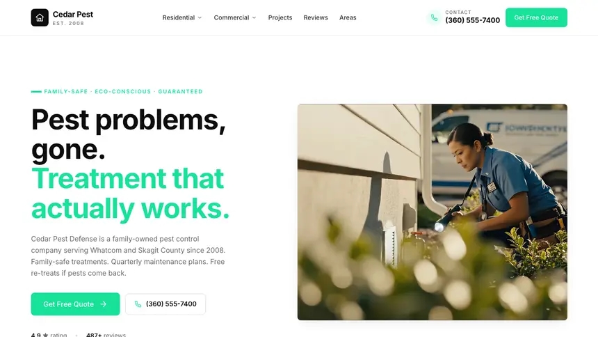 Pest Control Bright Docs demo website thumbnail