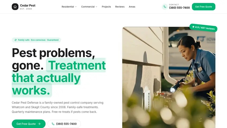 Pest Control Open Canvas demo website thumbnail