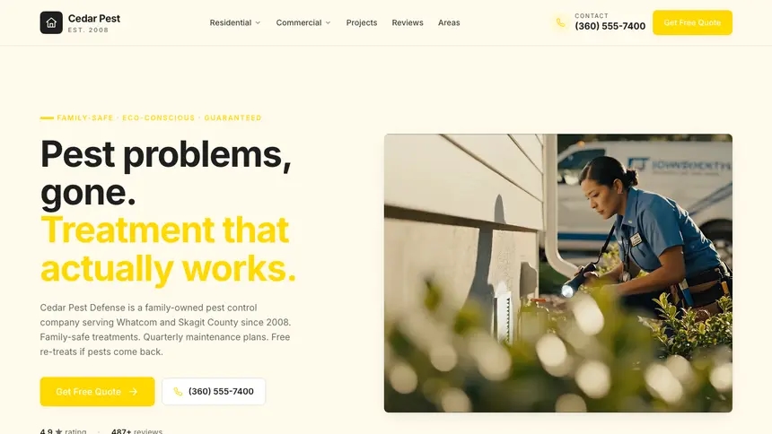 Pest Control Refined Tech demo website thumbnail