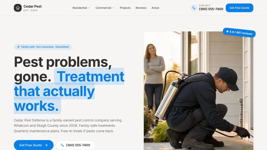 Pest Control Clean Editorial demo website thumbnail