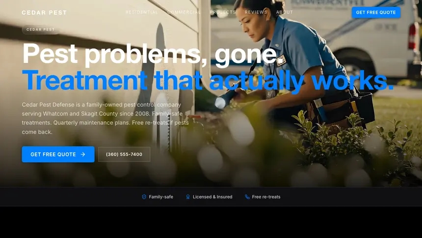 Pest Control Sharp Tech demo website thumbnail