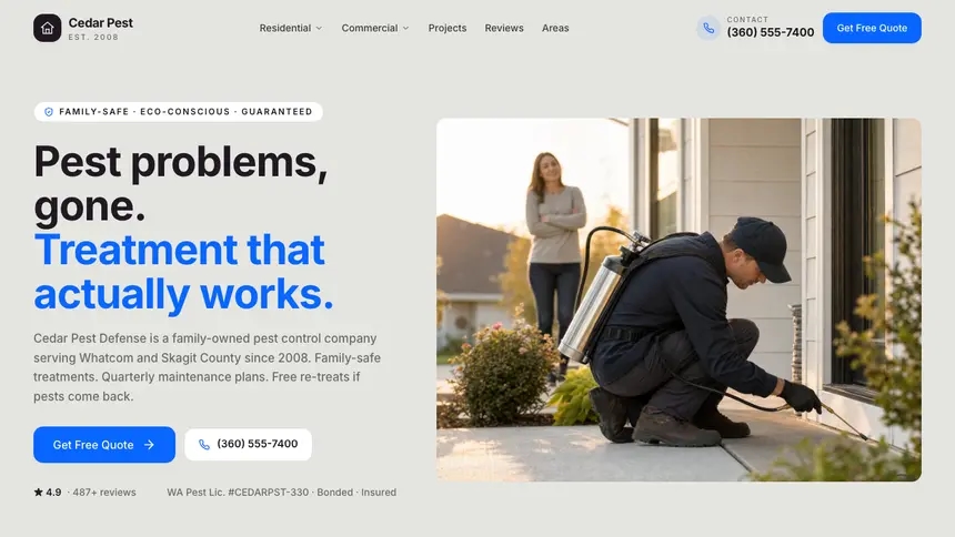 Pest Control Visual Discovery demo website thumbnail