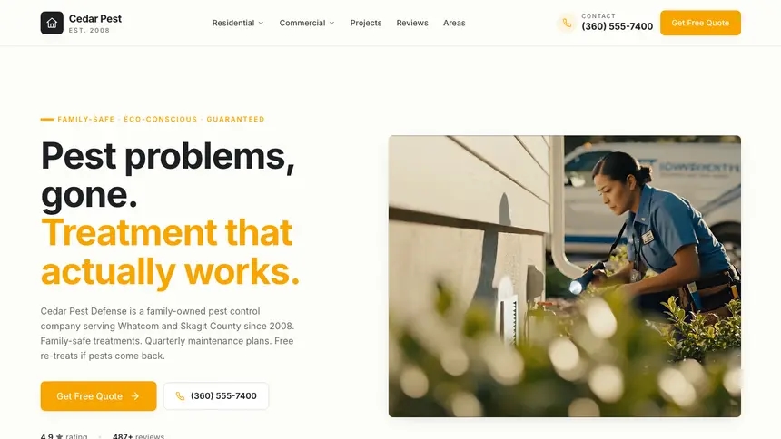 Pest Control Playful Product demo website thumbnail