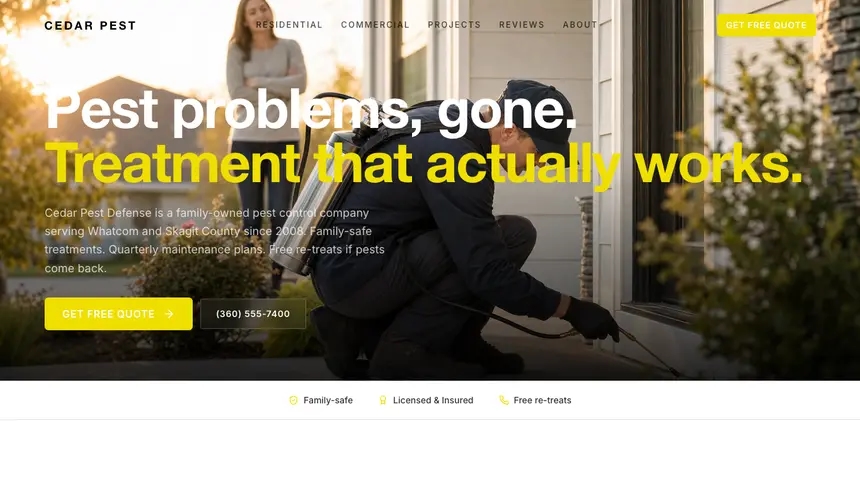 Pest Control Modern European demo website thumbnail