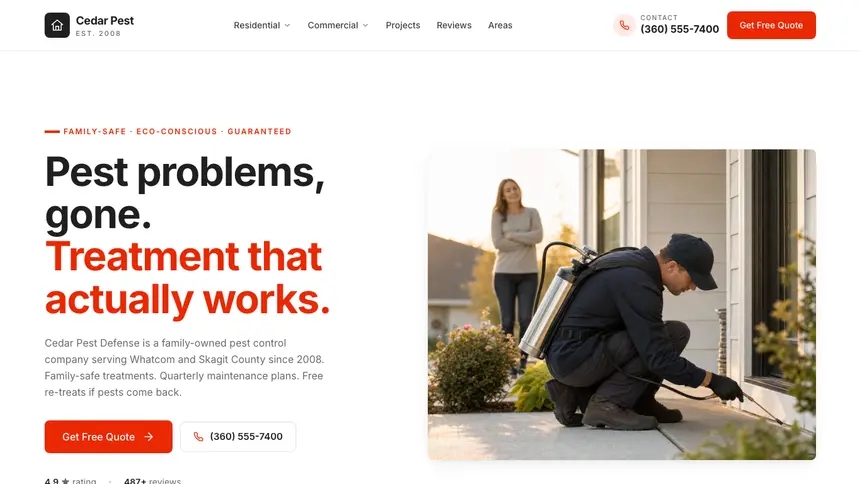 Pest Control Technical Clean demo website thumbnail
