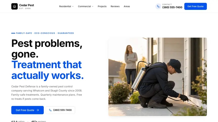 Pest Control Editorial Content demo website thumbnail