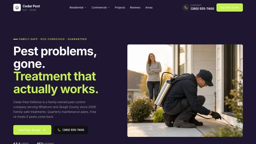 Pest Control Focused Monitor demo website thumbnail
