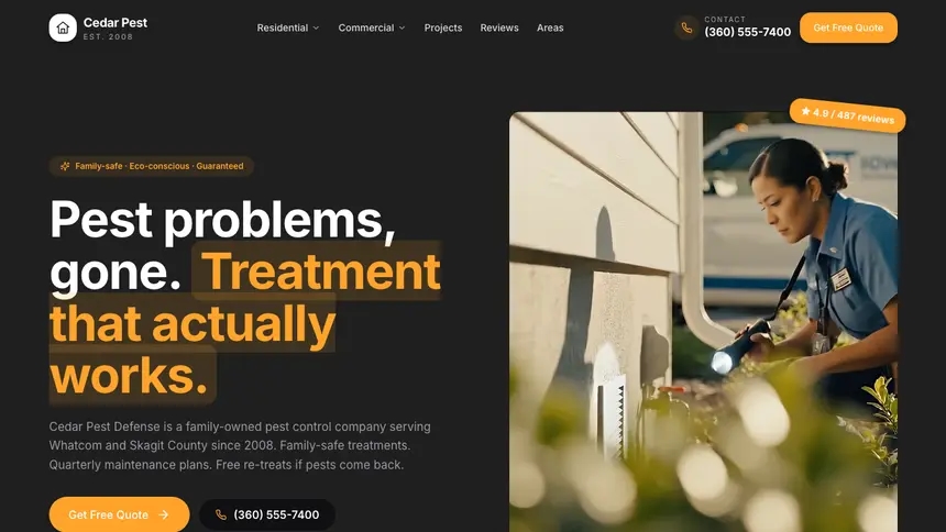 Pest Control Vibrant Media demo website thumbnail