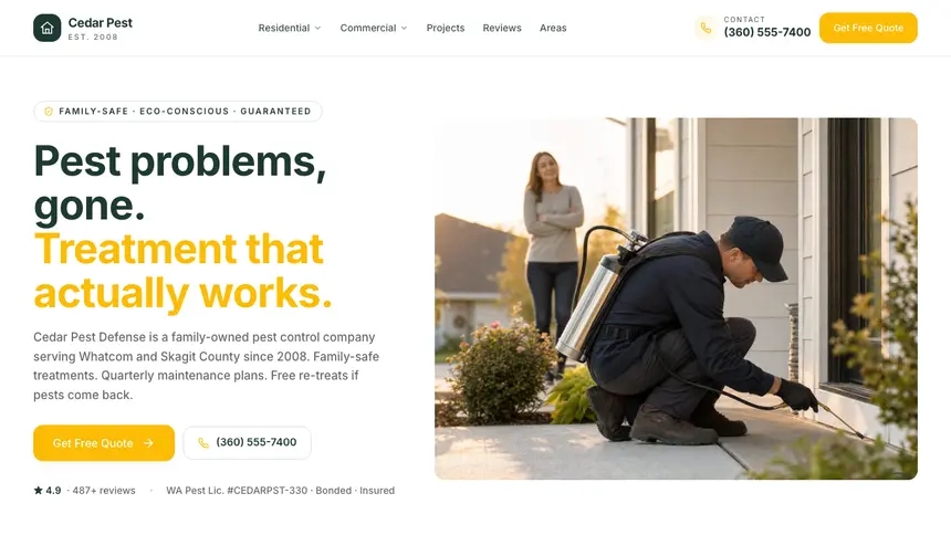 Pest Control Warm Retail demo website thumbnail