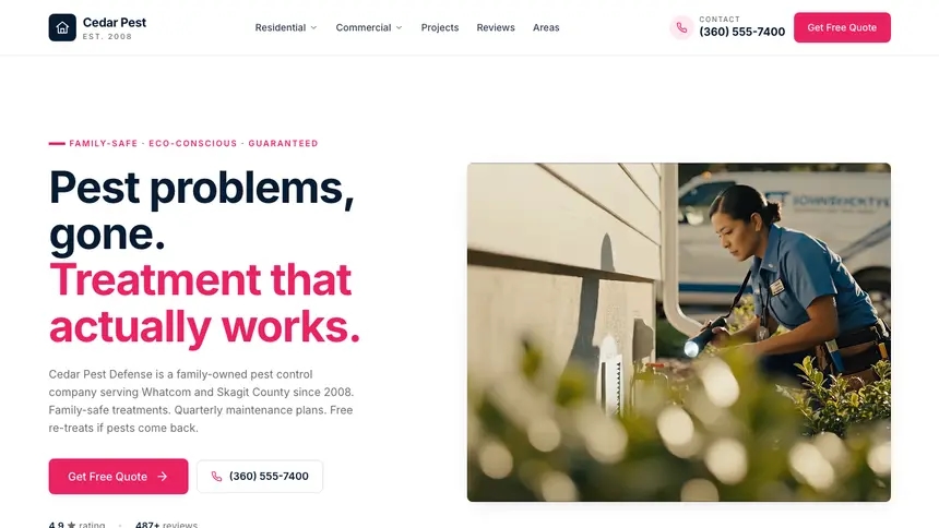 Pest Control Polished Gradient demo website thumbnail
