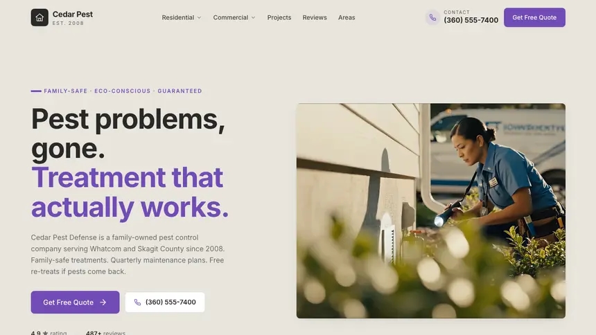 Pest Control Sleek Premium demo website thumbnail