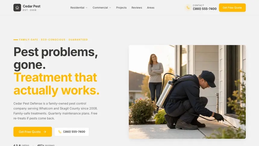 Pest Control Energetic Tech demo website thumbnail