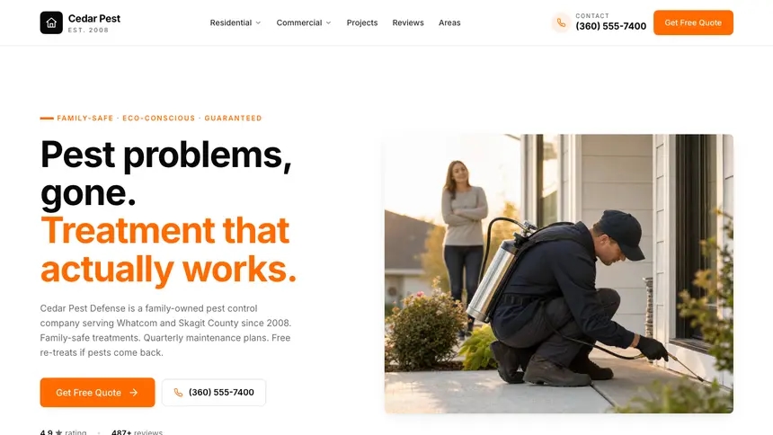 Pest Control Designer Flexible demo website thumbnail