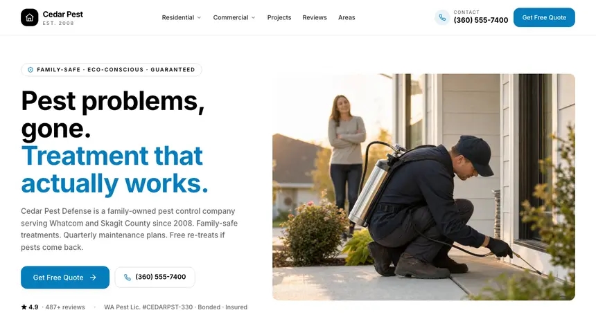 Pest Control Editorial Bold demo website thumbnail