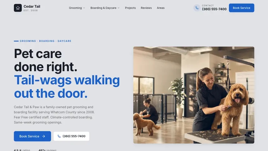 Pet Services Structured Grid demo website thumbnail