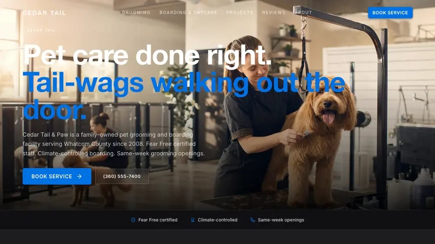 Pet Services Minimal Premium demo website thumbnail