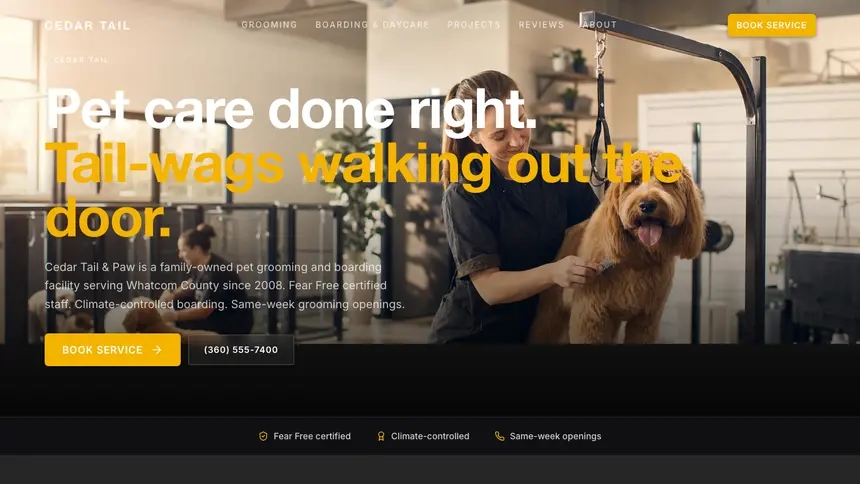 Pet Services Performance Accent demo website thumbnail