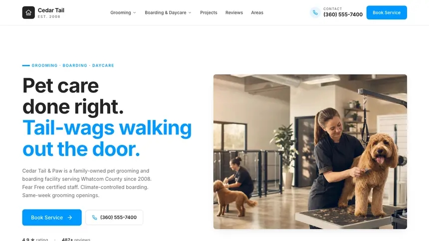 Pet Services Clean Scheduler demo website thumbnail