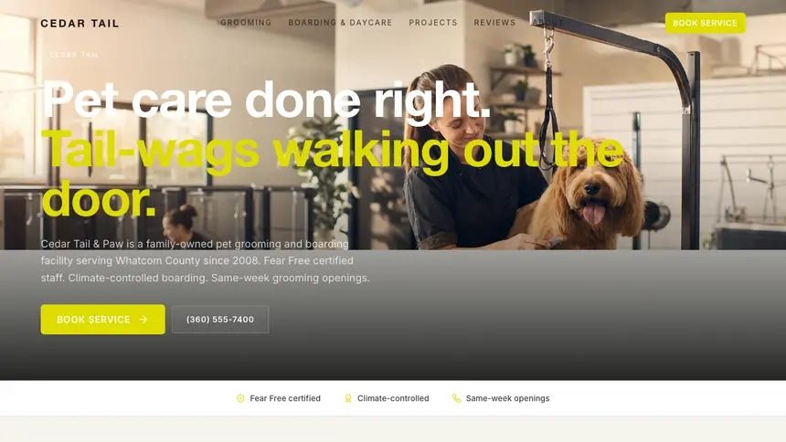 Pet Services Soft Editorial demo website thumbnail