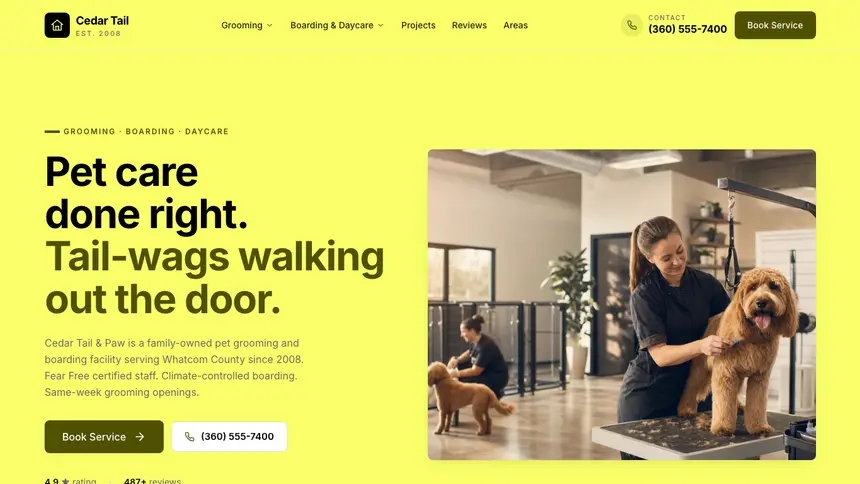 Pet Services Data Clarity demo website thumbnail