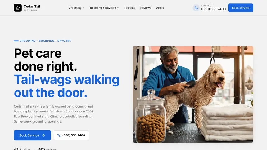 Pet Services Calm Professional demo website thumbnail