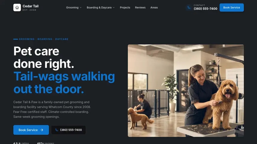 Pet Services Friendly App demo website thumbnail