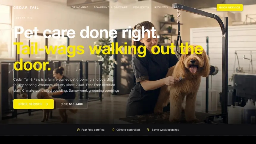 Pet Services Bold Performance demo website thumbnail