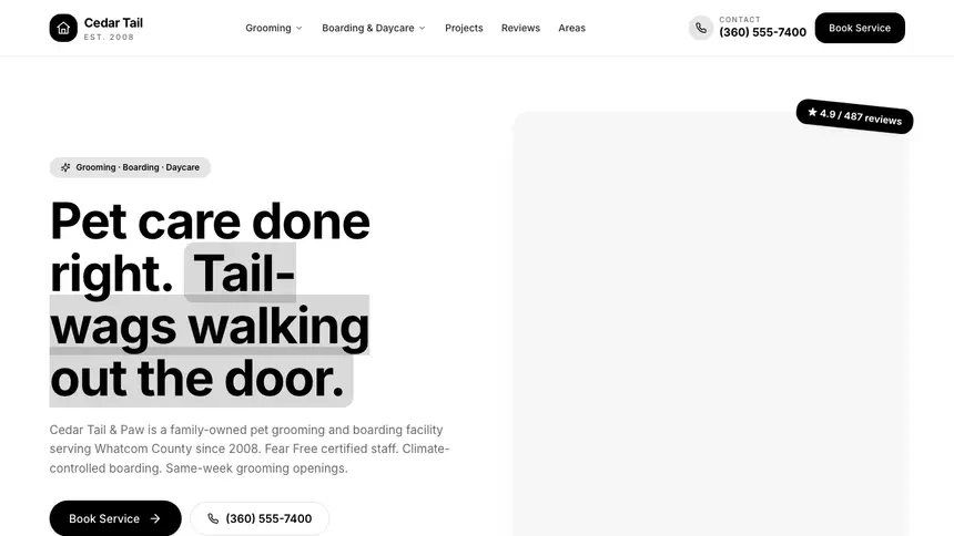 Pet Services Playful Creative demo website thumbnail