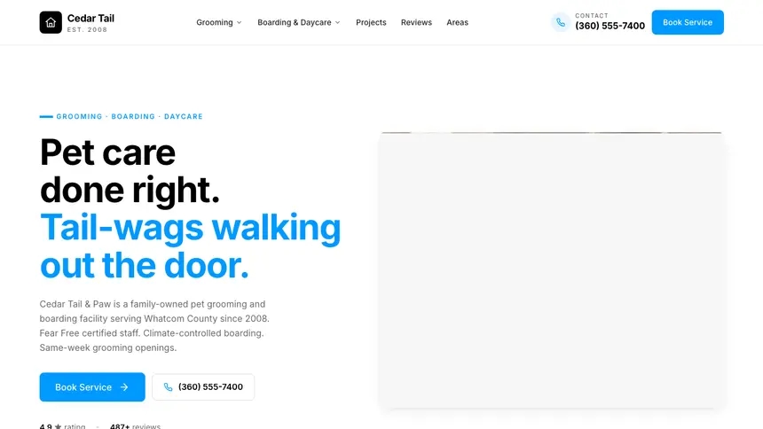 Pet Services Motion Forward demo website thumbnail