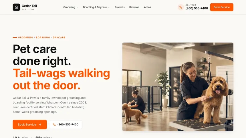 Pet Services Approachable Support demo website thumbnail