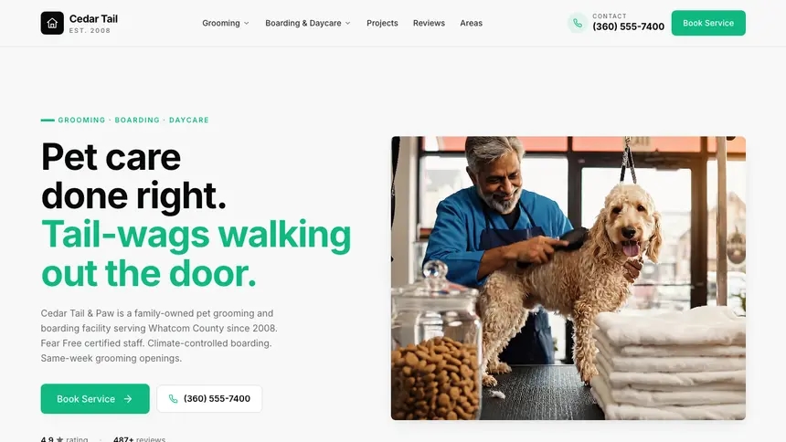 Pet Services Sleek Minimal demo website thumbnail