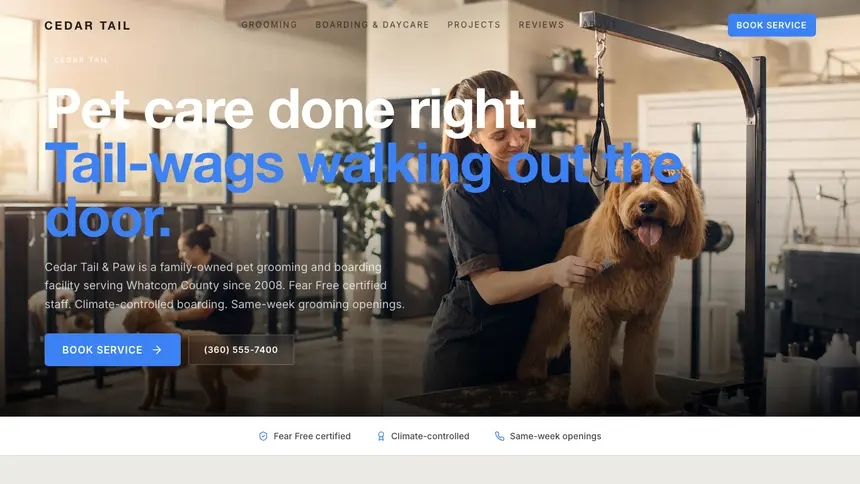 Pet Services Soft Inviting demo website thumbnail
