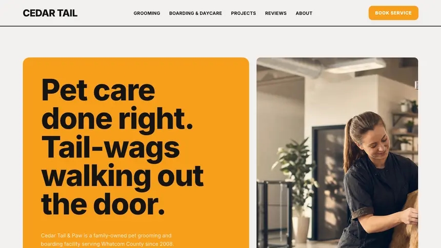 Pet Services Confident Brand demo website thumbnail