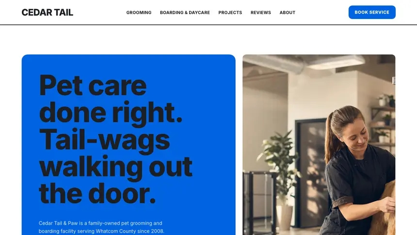 Pet Services Open Social demo website thumbnail